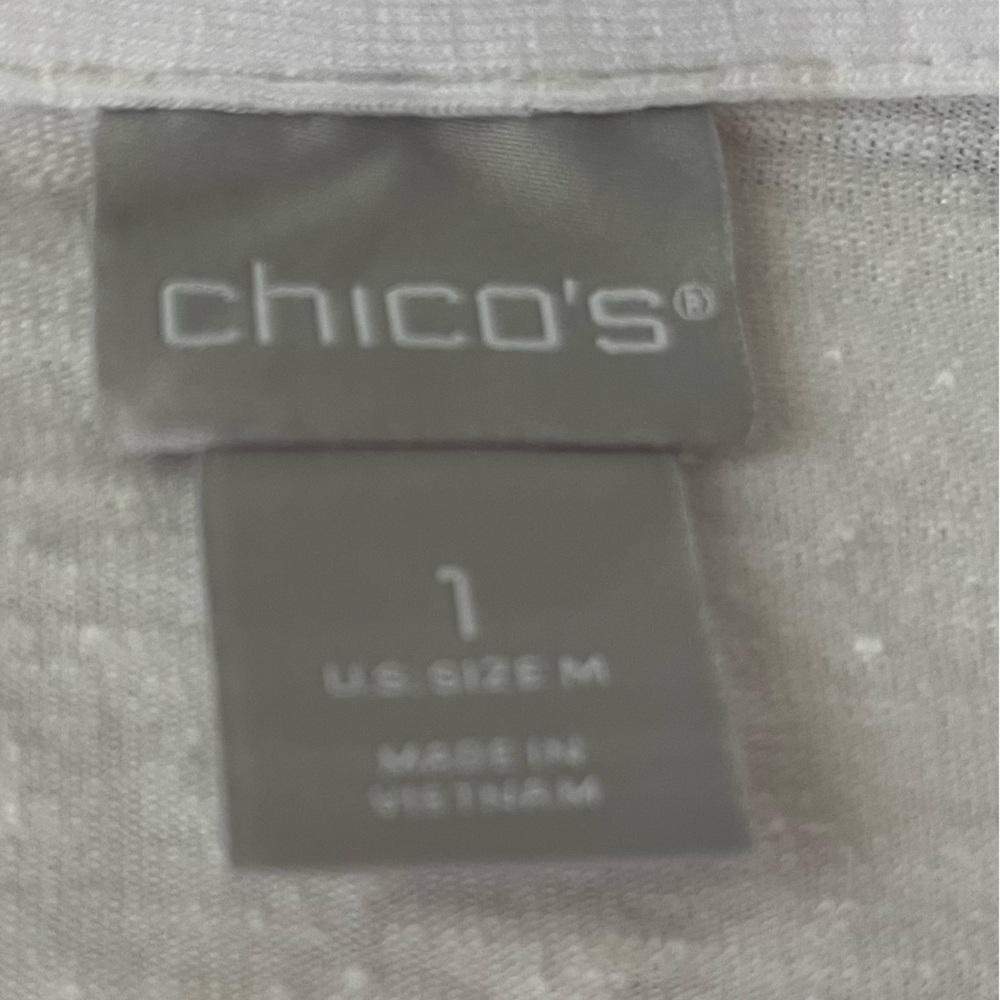 Chico's NWOT Classic White Polo Shirt Size 1 (Medium 8-10) - Picture 4 of 7